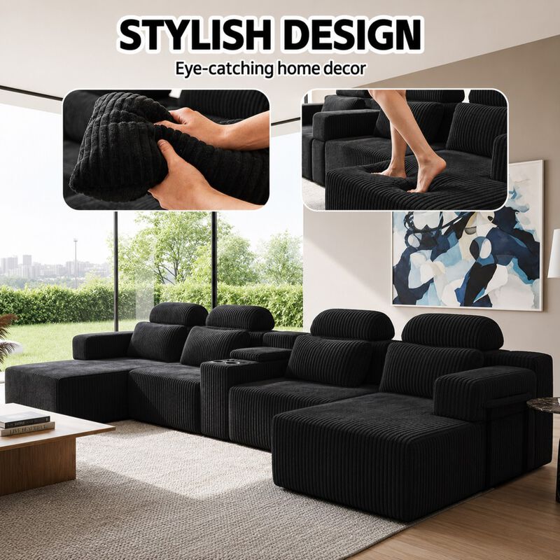 Kupkex U-Shaped Sectional Sofa image number 3