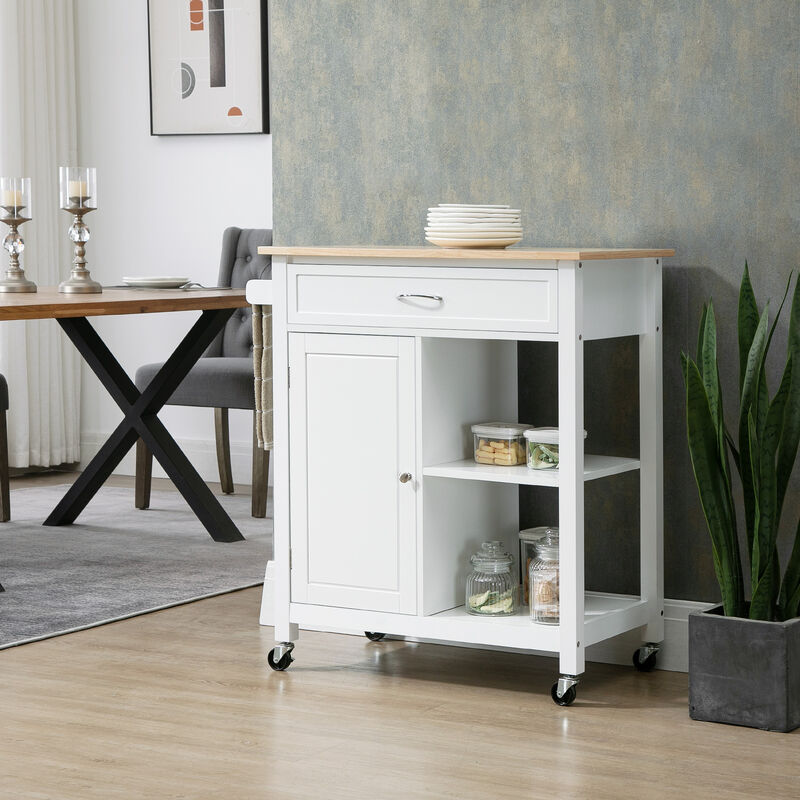 Hivvago Rolling Kitchen Island with Drawer and Countertop image number 1