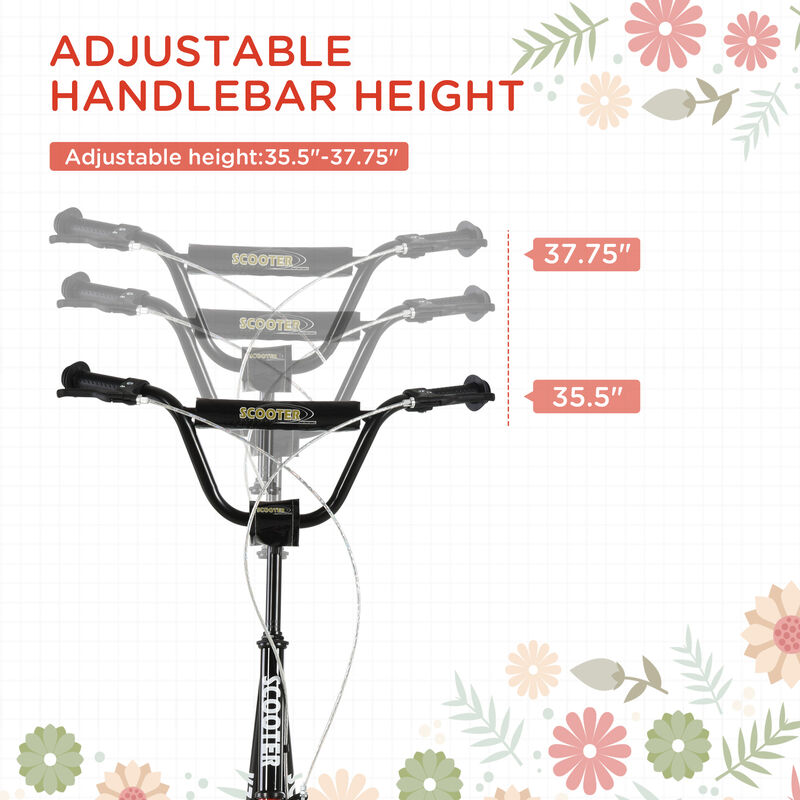 BreeBe Youth Scooter Kick Scooter, Max Load 220 LBS., with Adjustable Handlebar, 16" Inflatable Wheels, Dual Brakes image number 3
