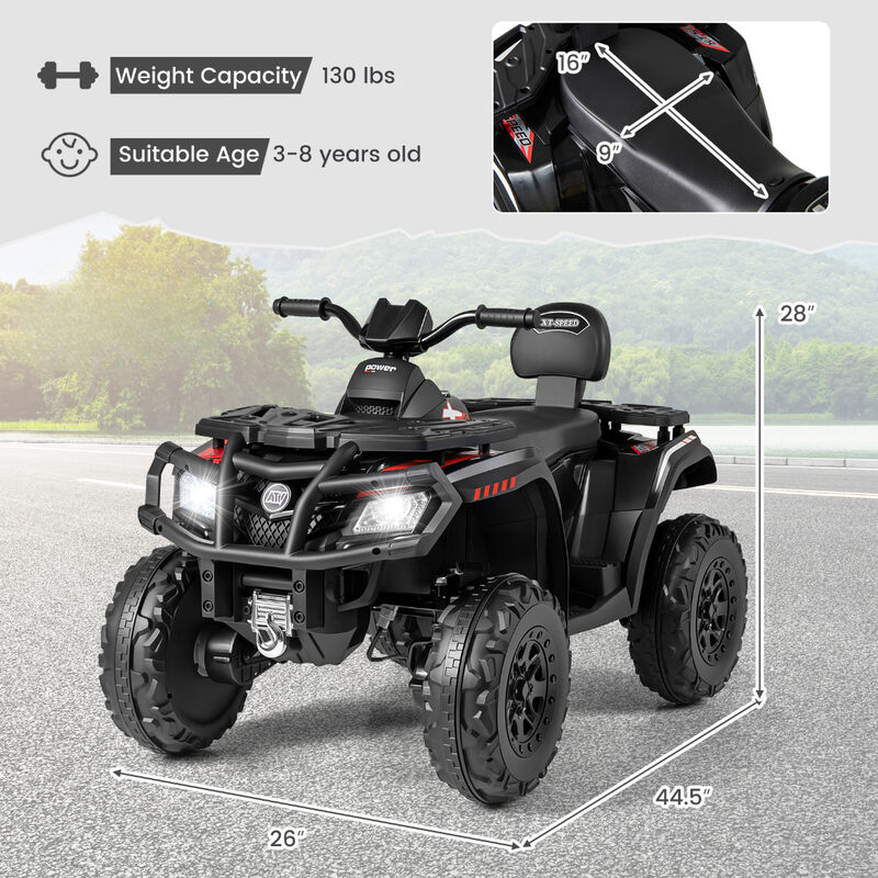 24V Two Seater Kids ATV Vehicle with 4 Motors Music and LED Light Features image number 2