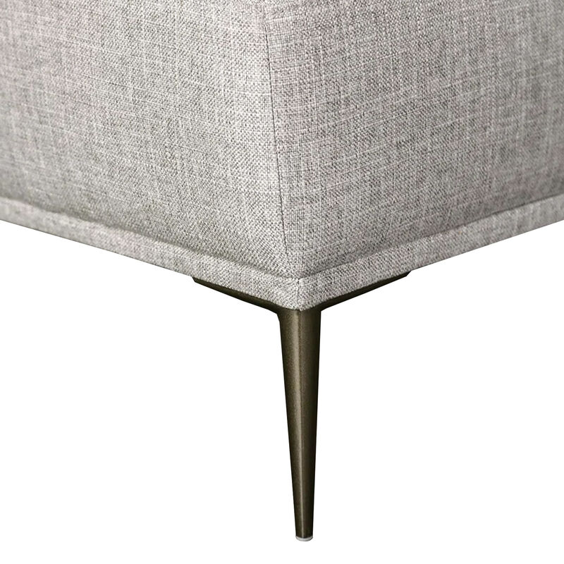 Kevin Sectional Sofa, Left Chaise, Gray Chenille, 98 Inch, Metal Legs - Benzara