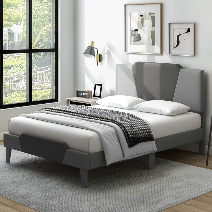 Velvet Bed Frame with High Headboard for Bedroom &ndash; Soft and Stylish