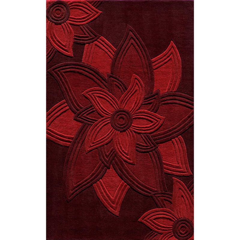 Momeni Transitional Rectangle Area Rug, Red, 5' X 8'