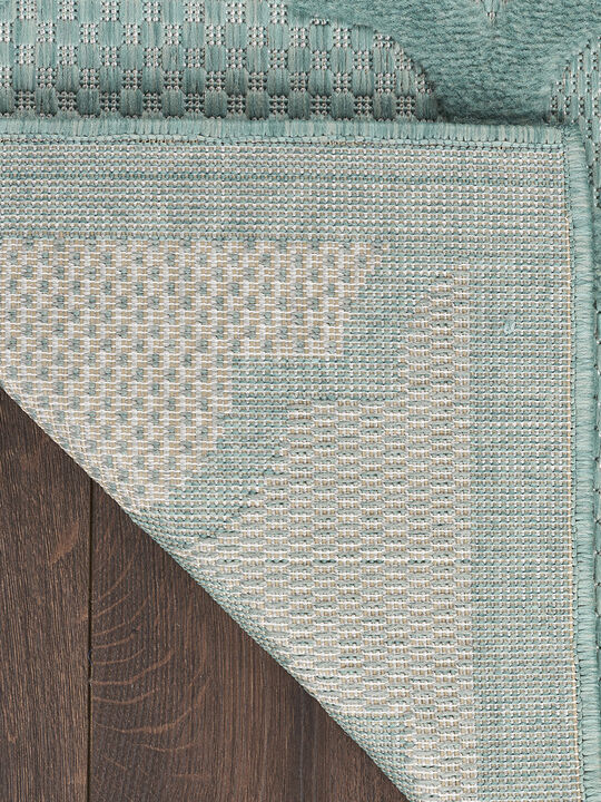 Easy Care NES01 Aqua/Teal 6' x 9' Rug