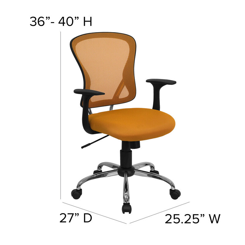 Alfred Mid-Back Dark Gray Mesh Swivel Task Office Chair with Chrome Base and Arms image number 5