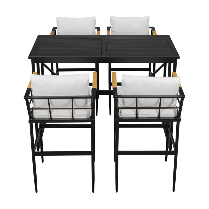 Merax Outdoor Metal Frame Dining Set for Patio, Balcony or Backyard