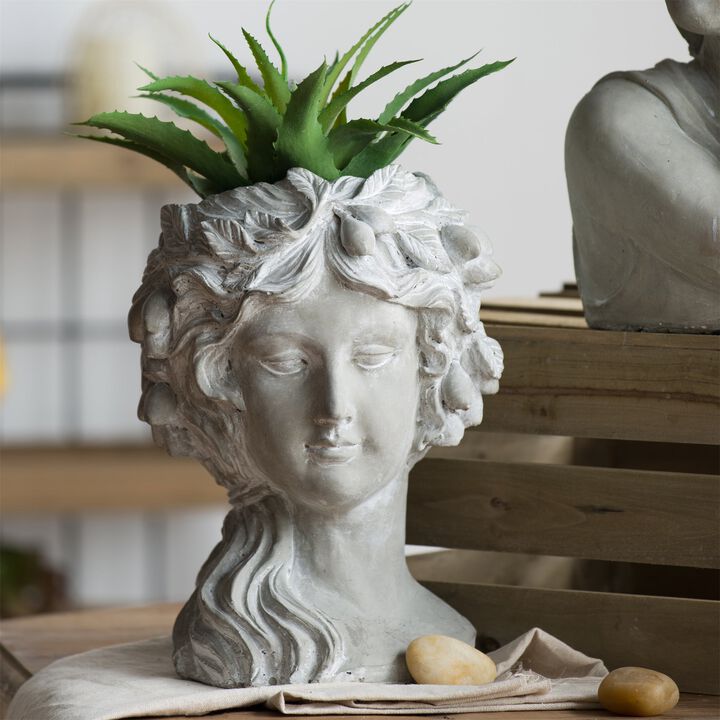Clihome Outdoor Home Garden Decor Cement Bust Wall Planter
