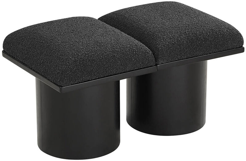 Meridian Furniture Pavilion Black Boucle Fabric Bench