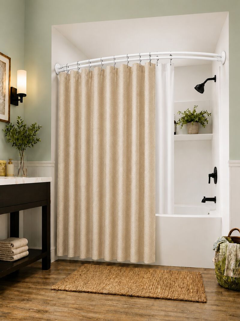 Signature Aluminum Series Double Curved Shower Curtain Rod image number 5