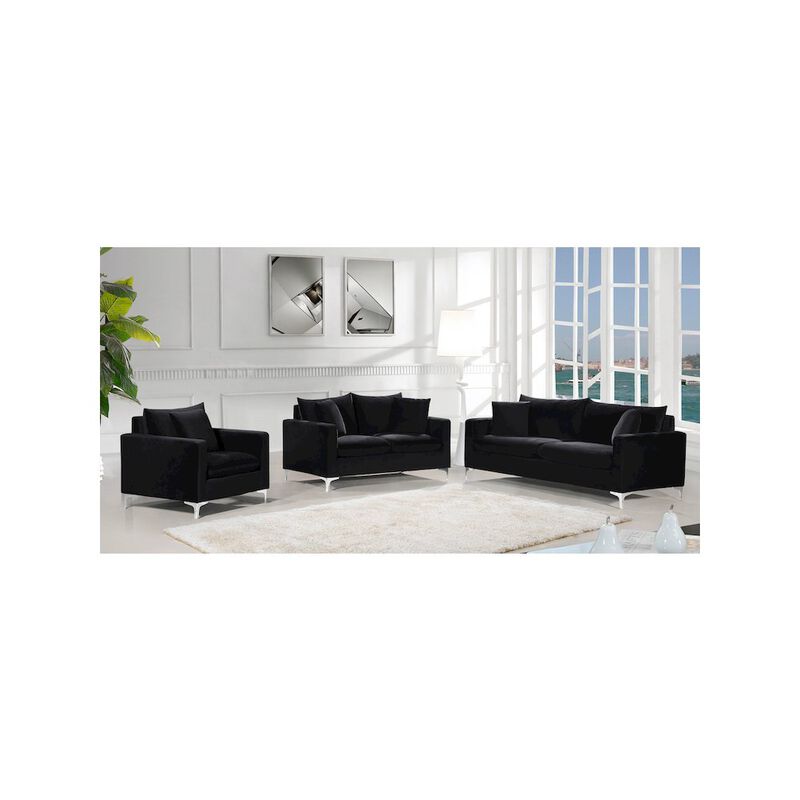 Meridian Furniture Naomi Black Velvet Sofa