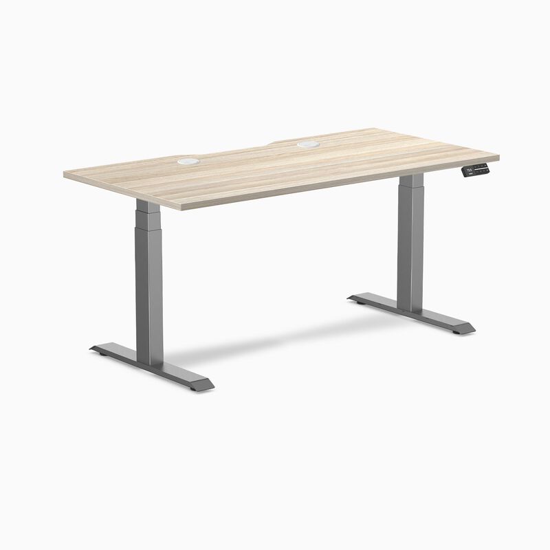 Desky Dual Scalloped Laminate Sit Stand Desk image number 0