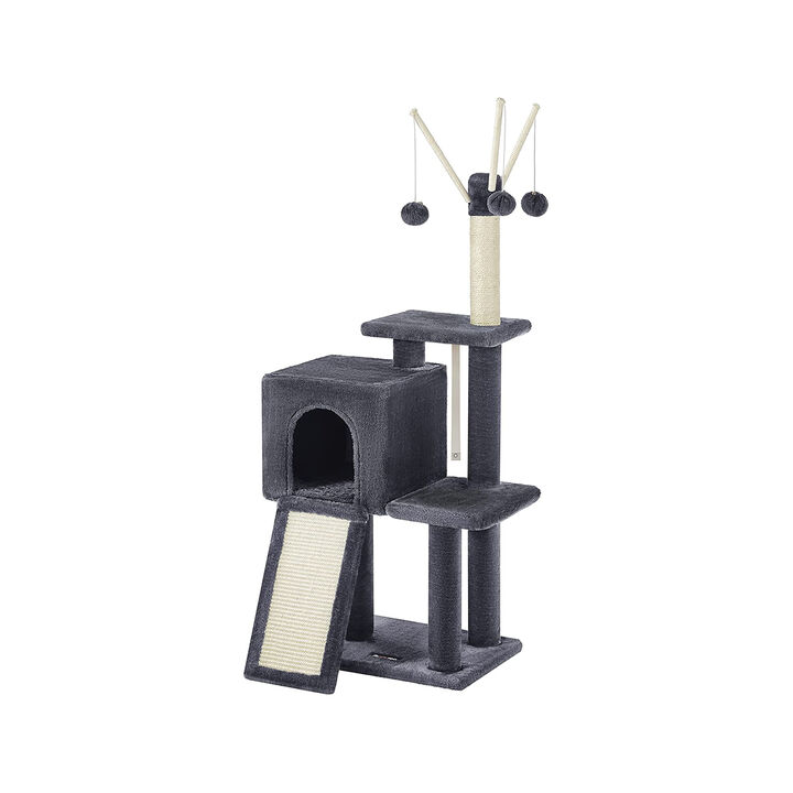 Cat Tree for Kittens and Indoor Cats - Compact Multi-Level Plush Cat Condo