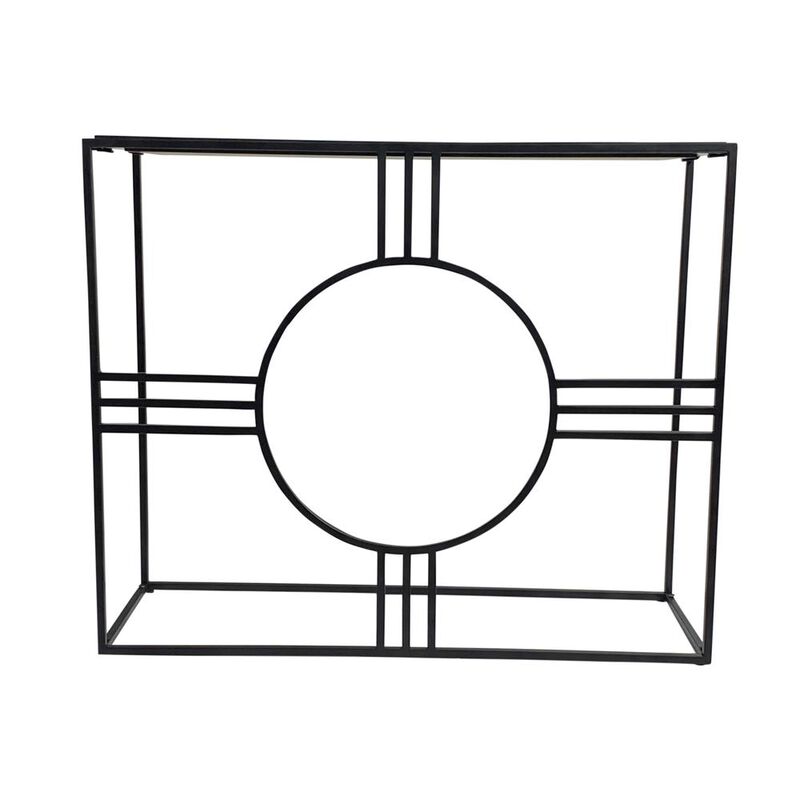 Carolina Living Marshall Console Table - Black Marble - Black