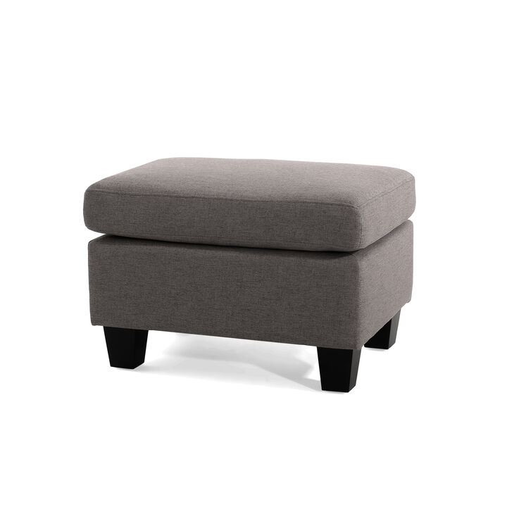 Merax Modern Upholstered Ottoman with Wooden Legs