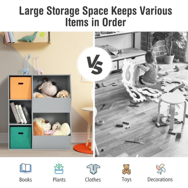 Hivvago Kids Toy Storage Cabinet Shelf Organizer