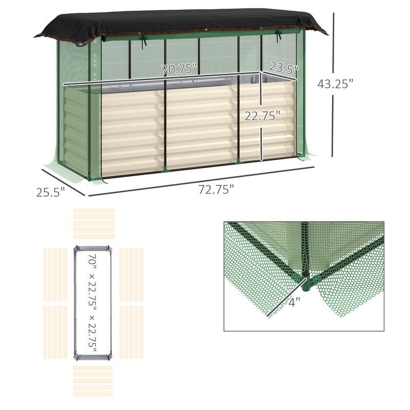 Hivvago Steel Planter Box with Shade Cloth image number 2