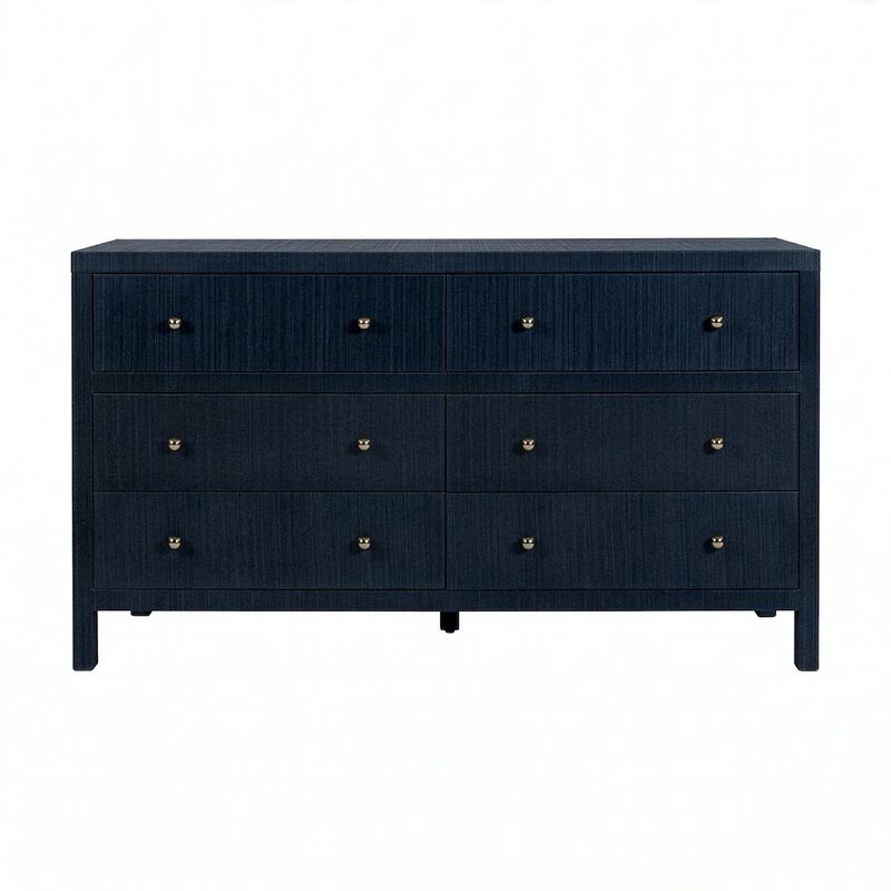 Butler Specialty Nora 60 in. W Raffia 6 Drawer Dresser, Blue image number 4
