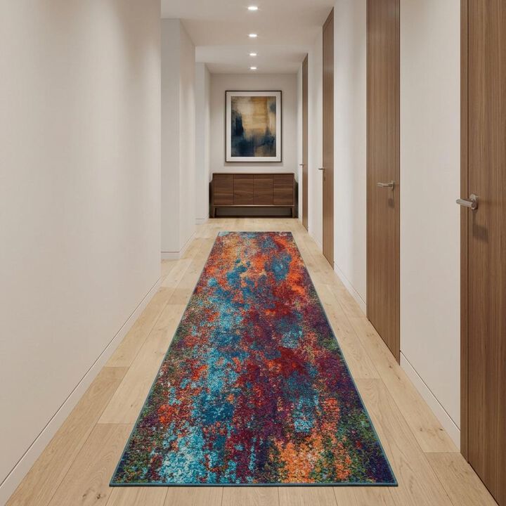 HomeRoots Abstract Power Loom Runner Rug