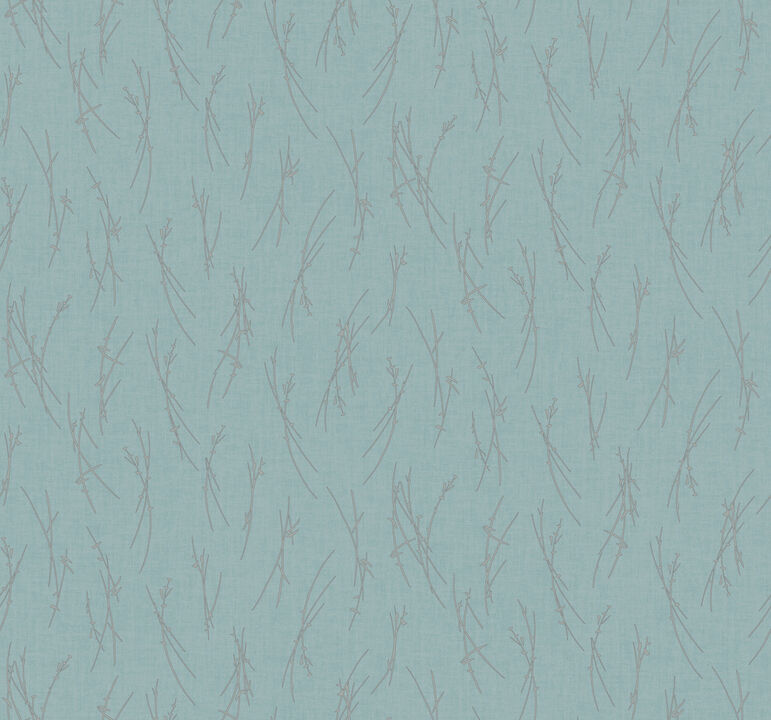 Sprigs Smokey Blue & Silver Wallpaper