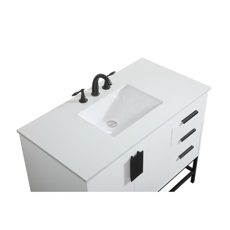Elegant Kitchen and Bath 42 inch Single bathroom vanity in white