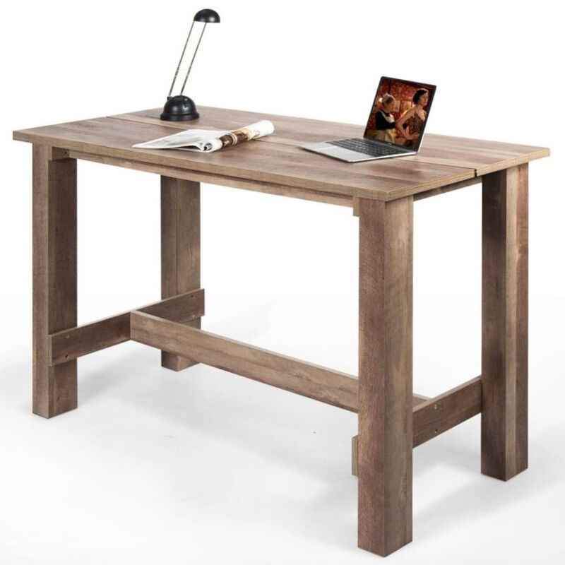 Wood Counter Height Table in Farmhouse Style, Use as Desk or Dining Table