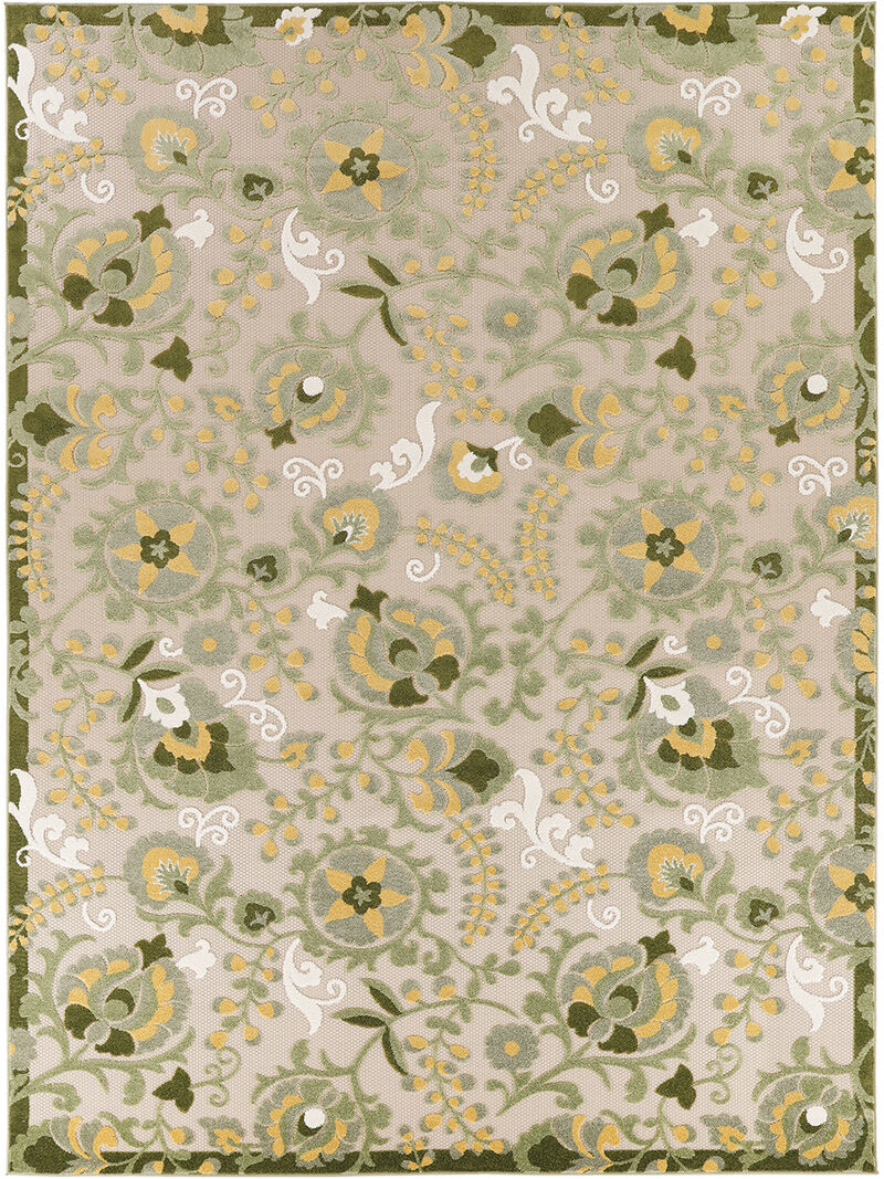 Aloha ALH17 Ivory/Green 10' x 14' Rug