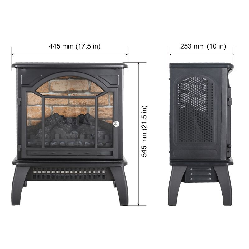 MONDAWE 18 Inch Antique Black 3D Infrared Electric Stove With Remote Control image number 9