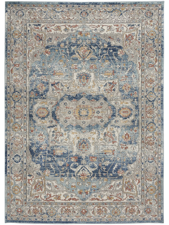 Quarry QUA11 Ivory/Blue 3'9" x 5'9" Rug