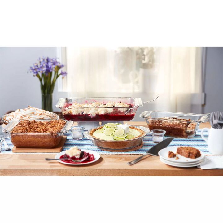 QuikFurn 6-Piece Glass Bakeware Casserole Baking Dish Set - Microwave and Oven Safe