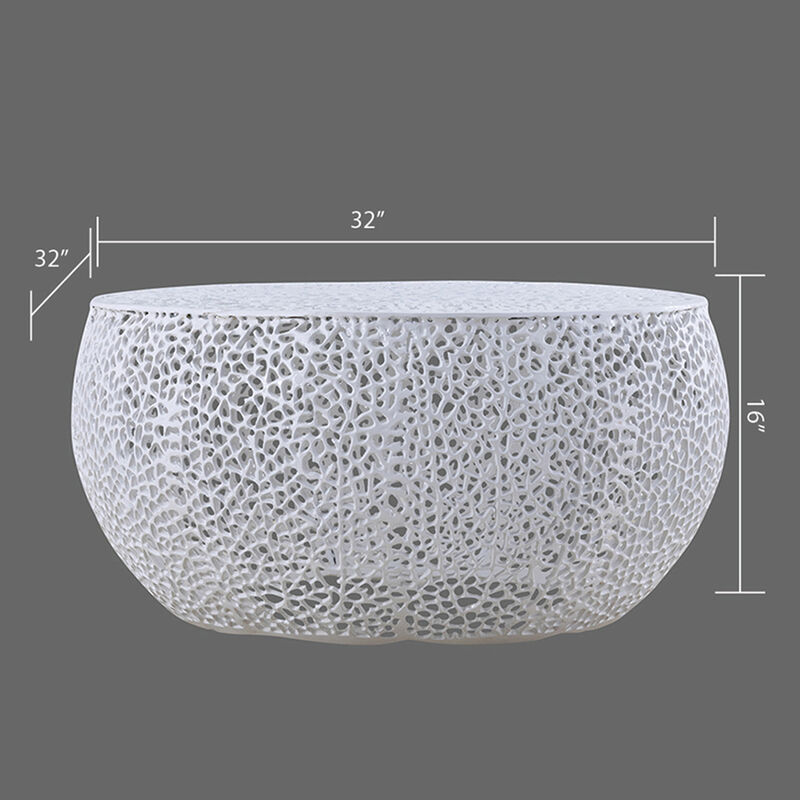 Pavressa White Hourglass Coffee Table image number 2