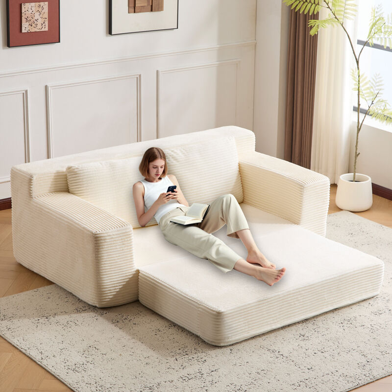 GOODSILO Comfortable Deep Seat Sofa Bed with Reversible Cushions and Pillows for Modern Living Spaces image number 7