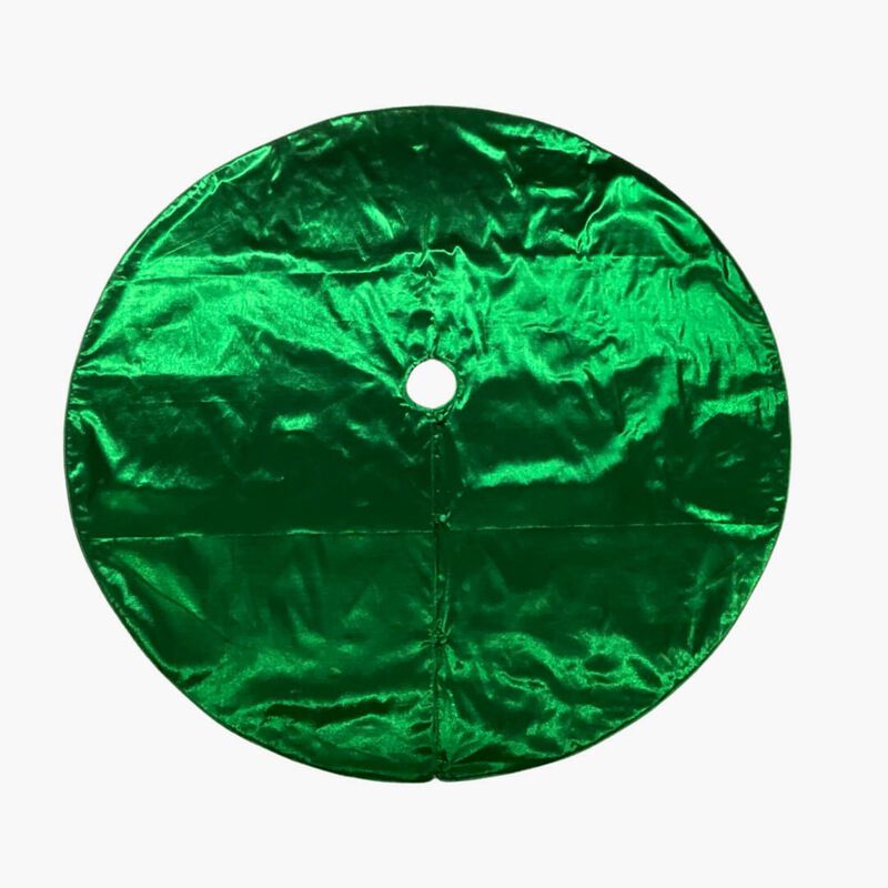 Vickerman 60" Green Metallic Christmas Tree Skirt image number 0