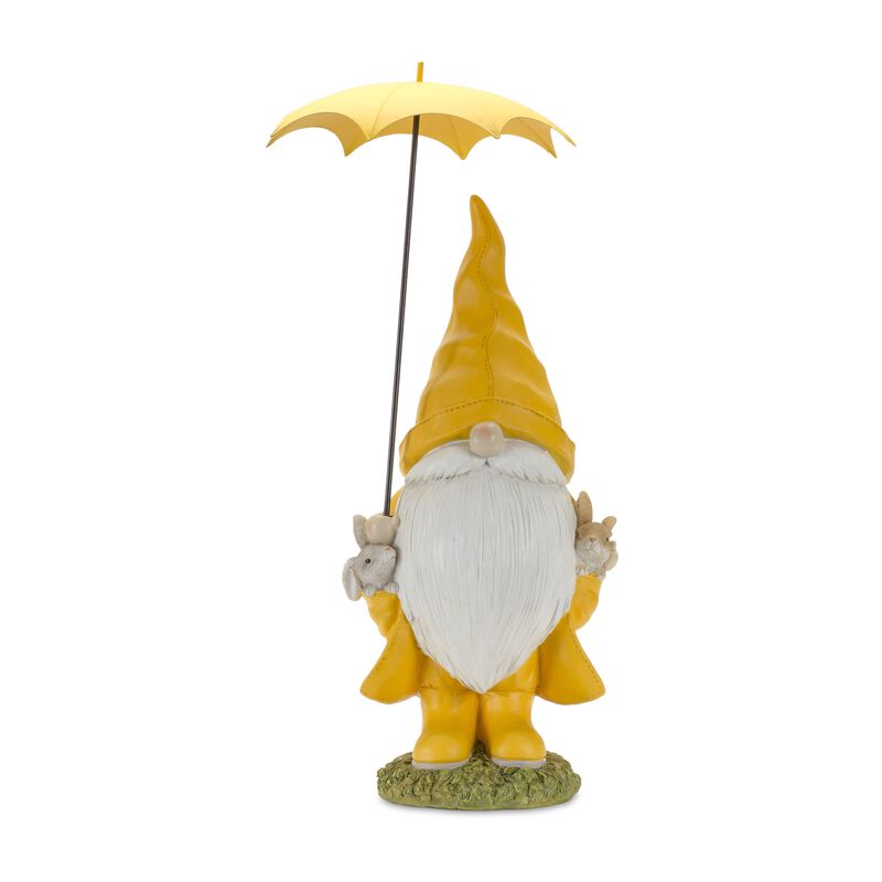 Garden Gnome Statues with Umbrella (Set of 2) &ndash; Fun Outdoor Decor for Garden, Patio, and Yard