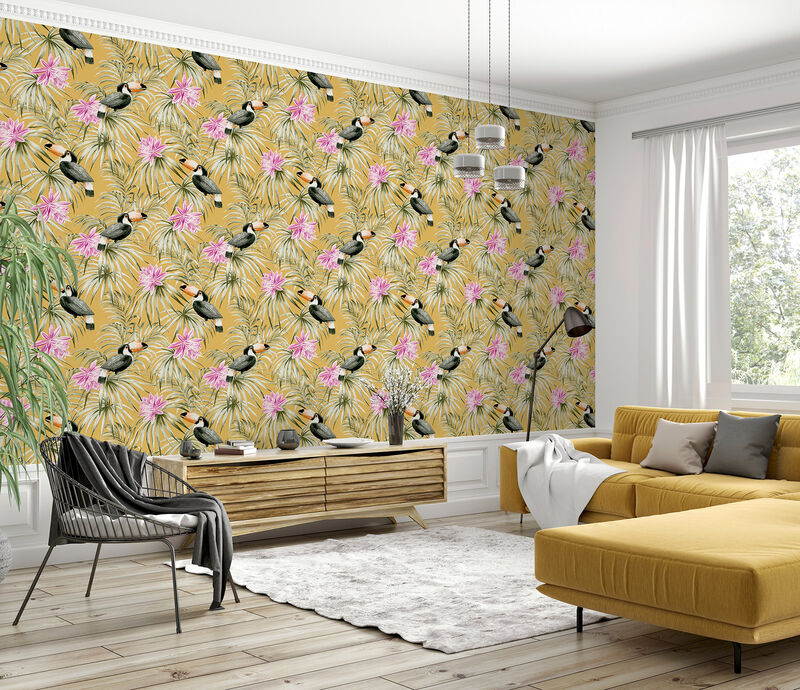 Emmeline Yellow Toucan Wallpaper image number 1