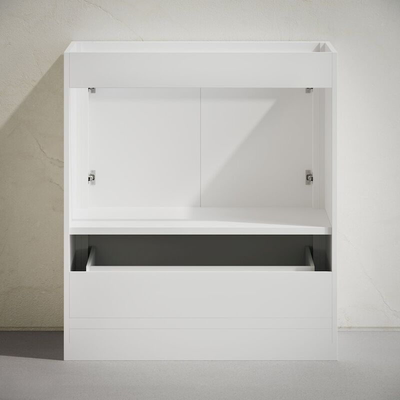 Virage 30" Freestanding Bathroom Vanity in White without Sink Top image number 3