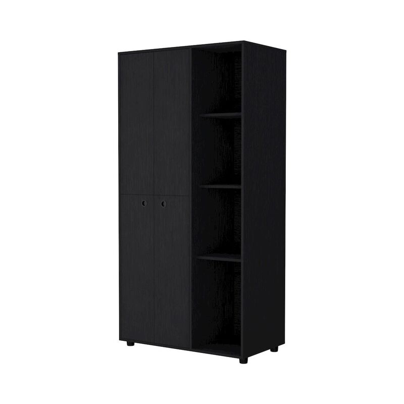 Plethoria Home 1-Drawer Armoire Closet Black