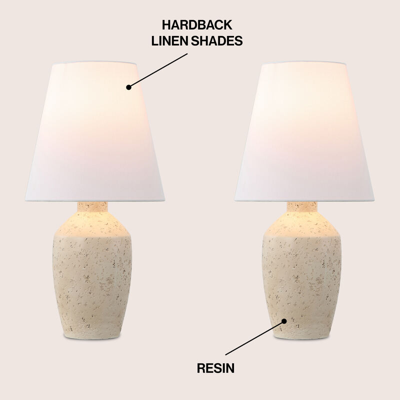 Xander 19.5" Minimalist Scandinavian Concrete Effect Resin/Iron Ginger Jar LED Table Lamp