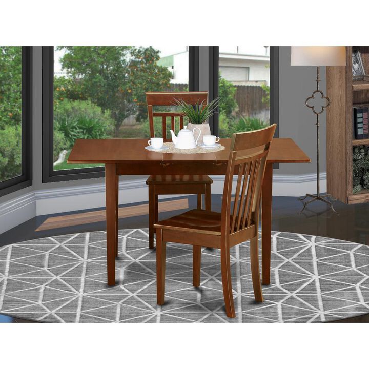 3 Pc Kitchen table set - Kitchen Table with Leaf and 2 Kitchen Dining Chairs