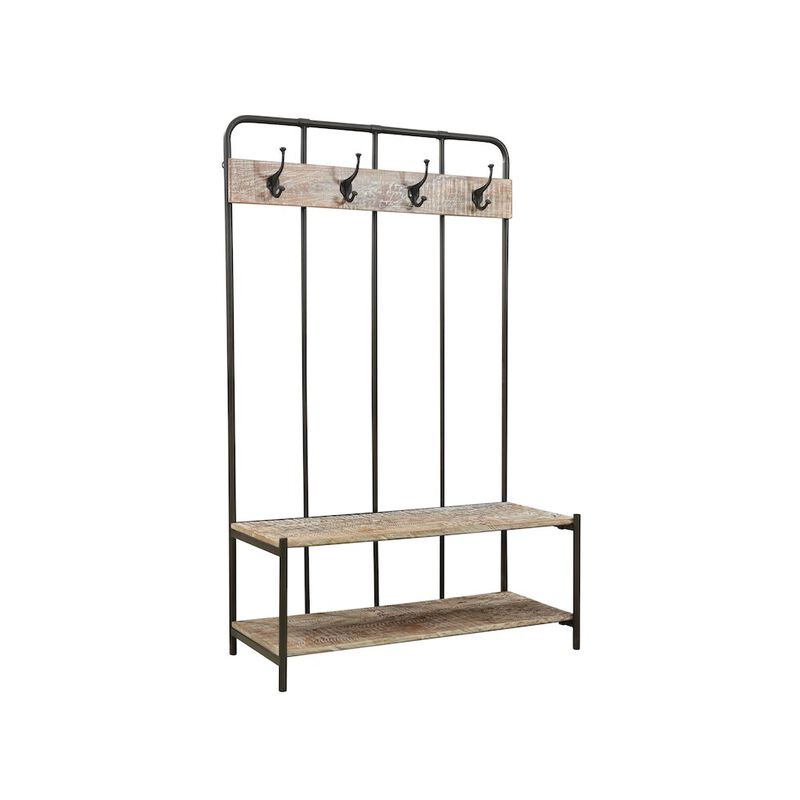 Taran Designs Sylvia Solid Wood Hall Tree Bench