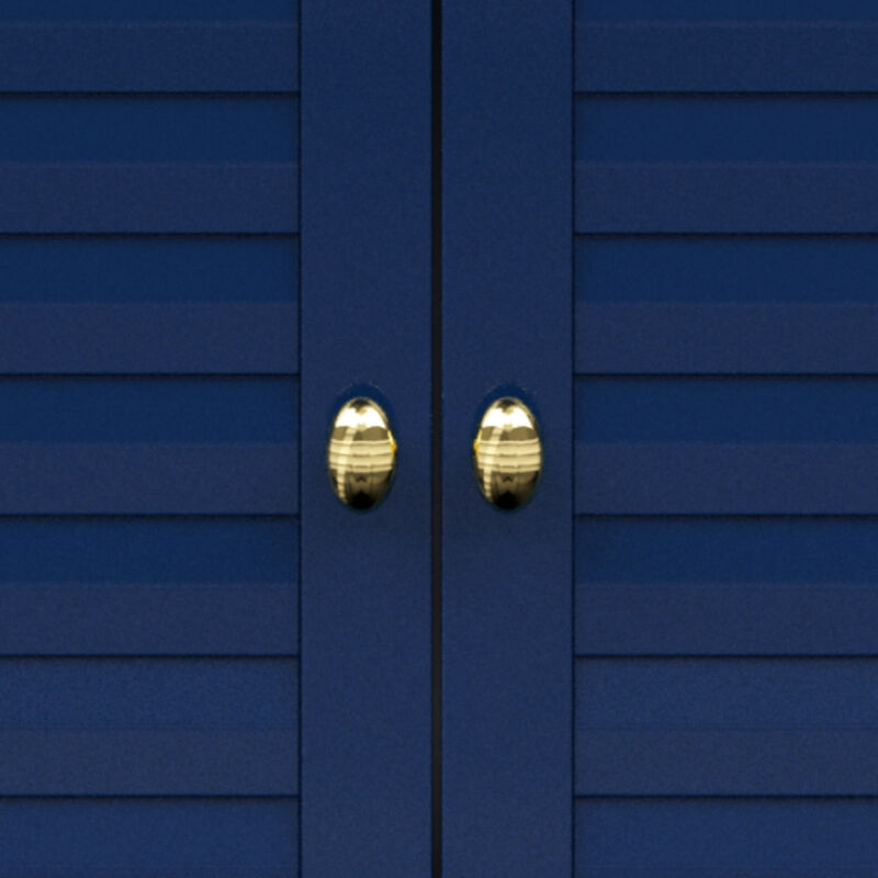 Teamson Home Glancy Removable Two-Door Wall Cabinet with Faux Louvered Doors, Navy image number 4
