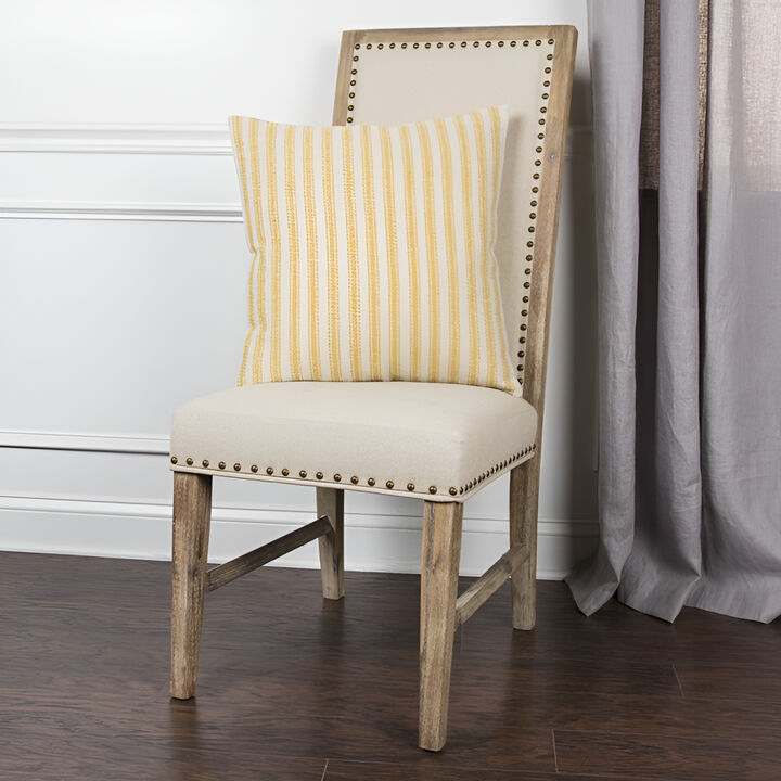 Ticking Stripe Throw Pillow – Decorative Cushion for Sofa, Bed, or Living Room