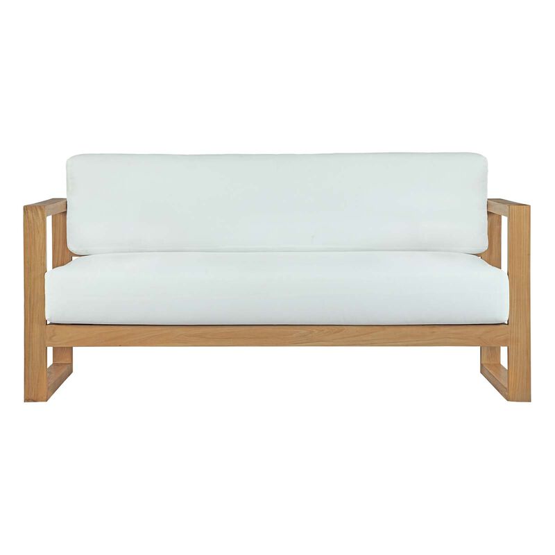Modway - Upland Outdoor Patio Teak Sofa Natural White image number 2