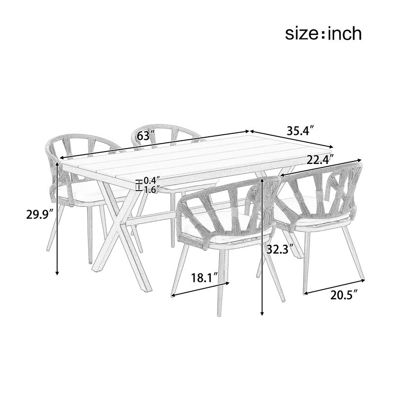 Merax Contemporary Outdoor Seating Chairs Table Set