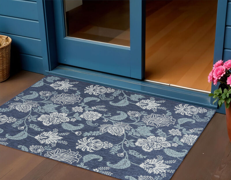 HomeRoots Floral Indoor Outdoor Area Rug image number 1