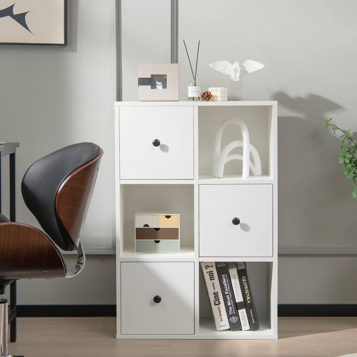 3-Tier Bookshelf with Anti-toppling Device for Living Room