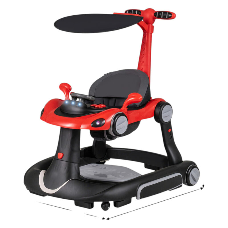 6-in-1 Portable Baby Walker with Canopy and Activity Center with Music image number 0