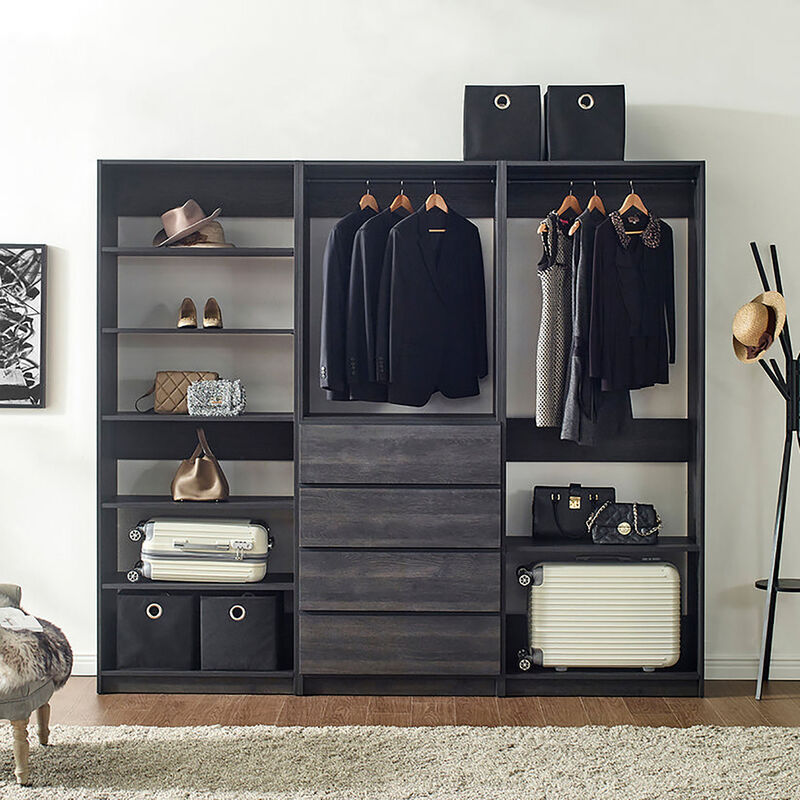 Prosper Gray Freestanding Walk in Wood Closet System