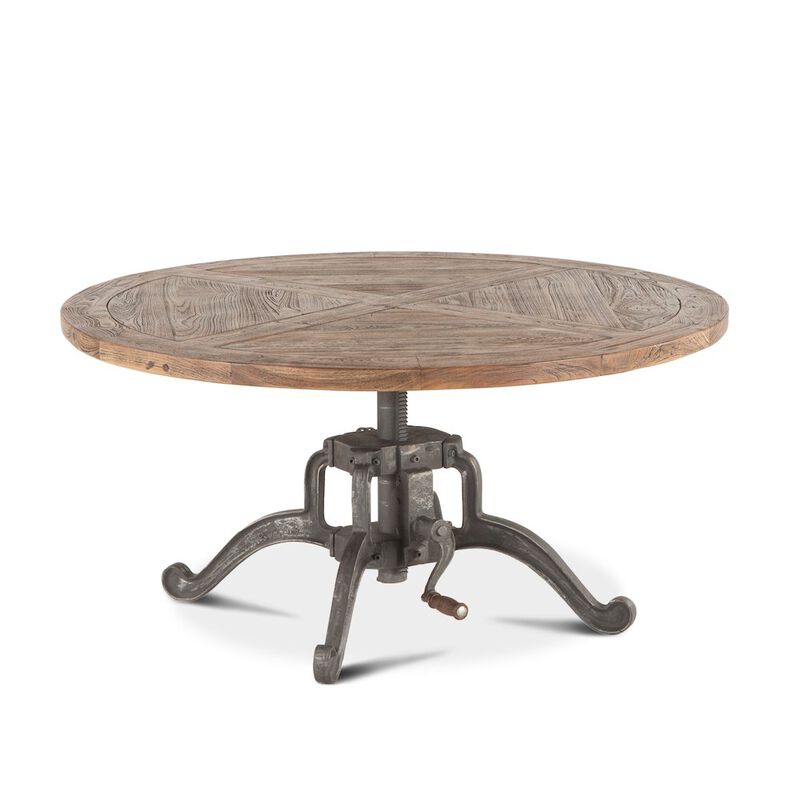 World Interiors Artezia 42" Height Adjustable Crank Coffee Table in Weathered Teak image number 0