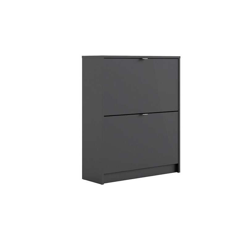 Tvilum Bright 2 Drawer Shoe Cabinet, Black Matte
