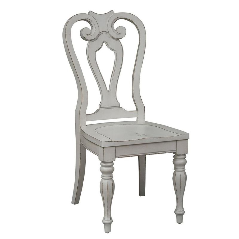 Liberty Furniture Magnolia Manor Splat Back Side Chair (RTA) in Antique White image number 0